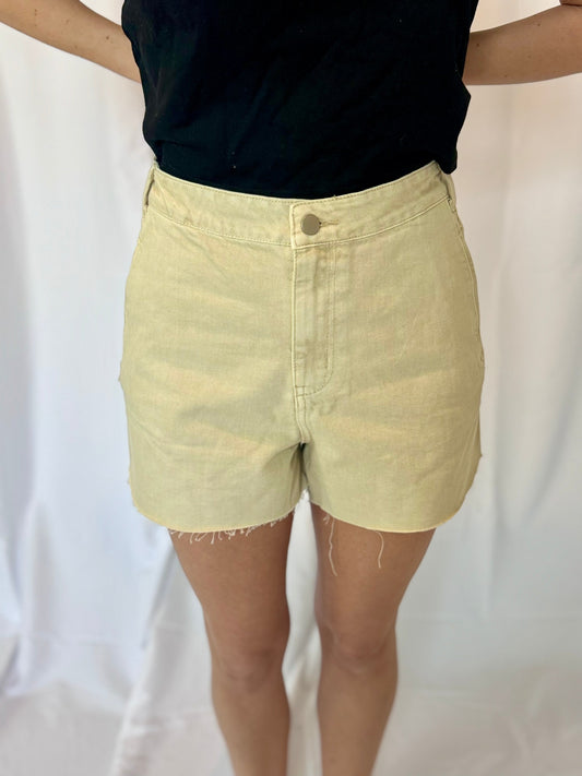 Beige denim shorts