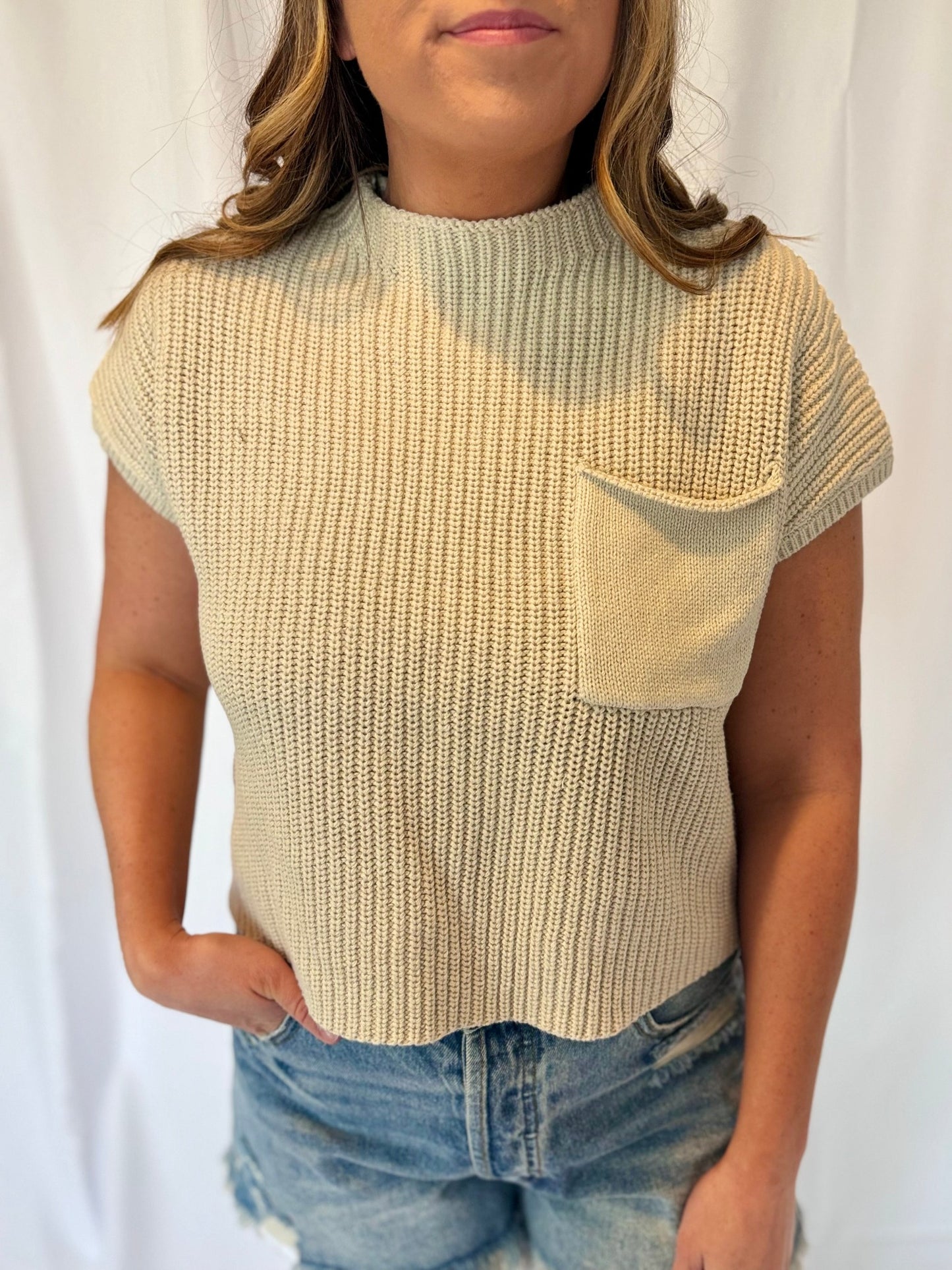 Clara Sand knit sweater tank