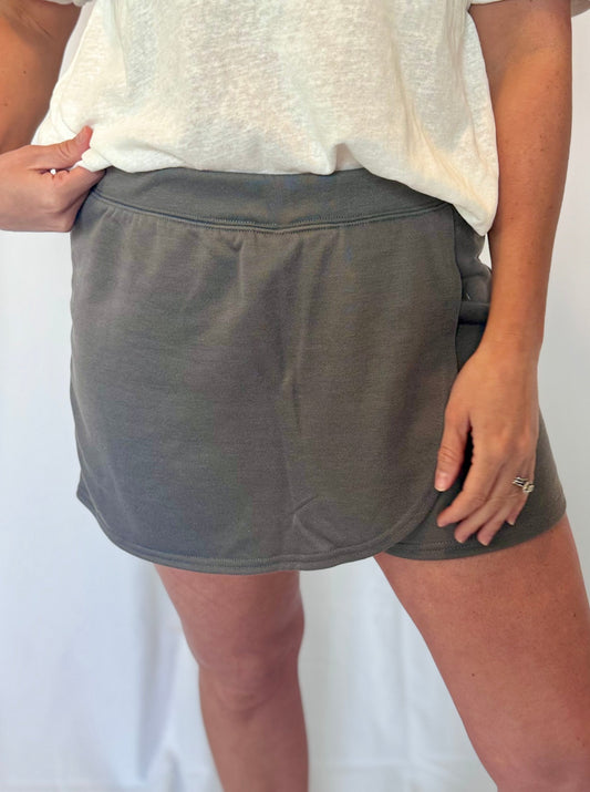 Allison Charcoal French Terry Skort
