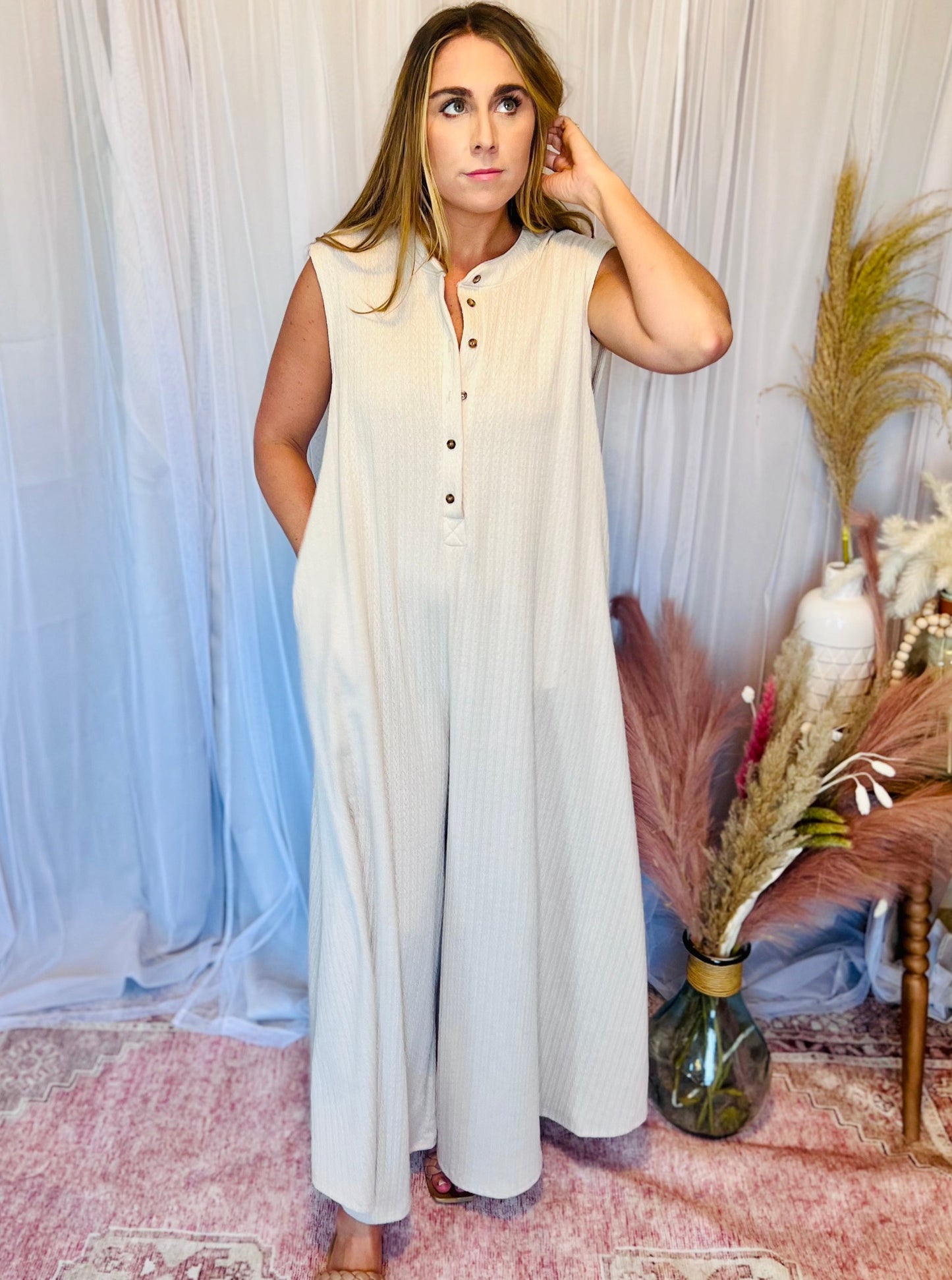 Addison Wide Leg Knit Jumpsuit