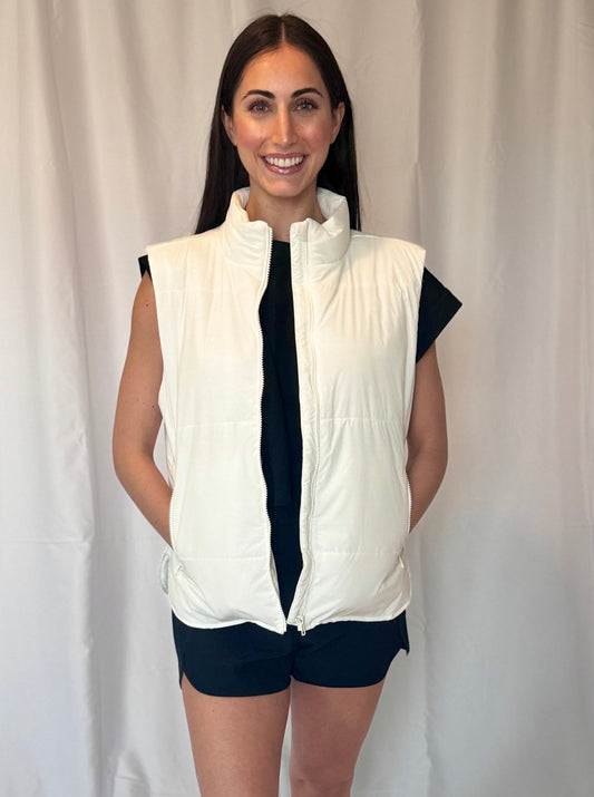Scarlett White Lightweight Puffer Vest