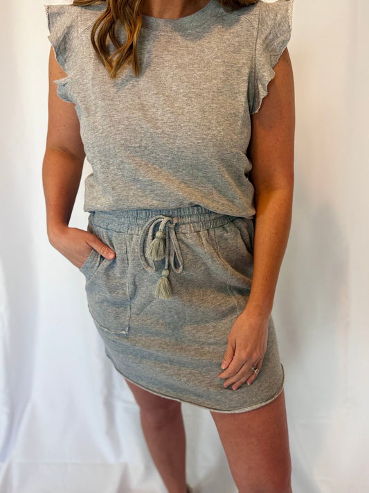 Sloan Grey Skirt and Top Matching Set