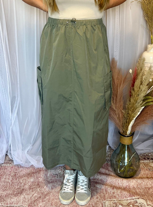 Taylor Sage Cargo Maxi Skirt