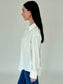 Ayla White Satin Button Down