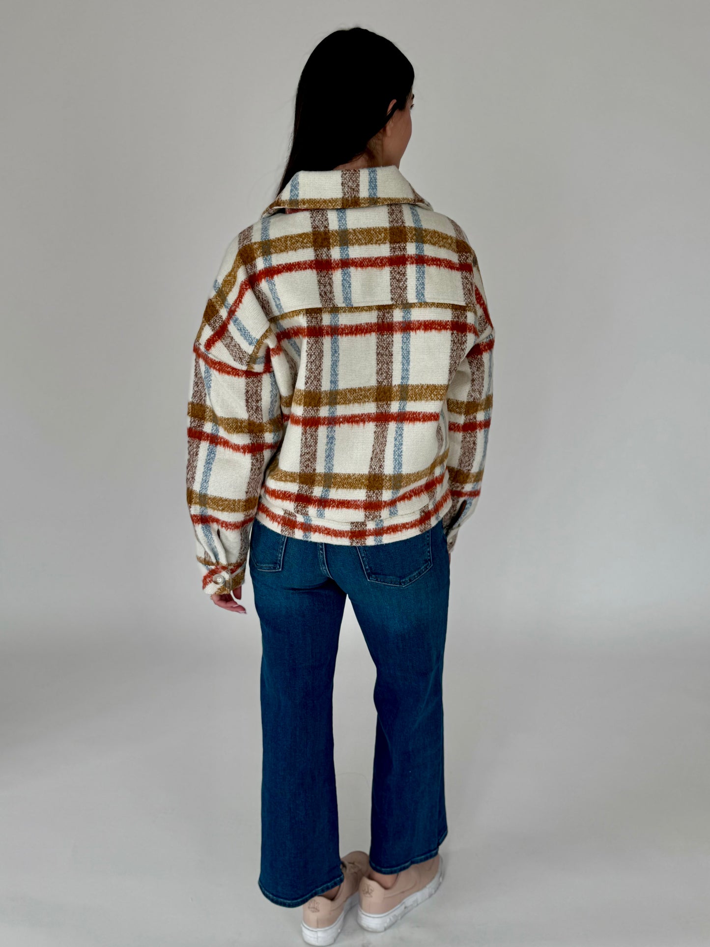 Jackie Multi Plaid Button Jacket