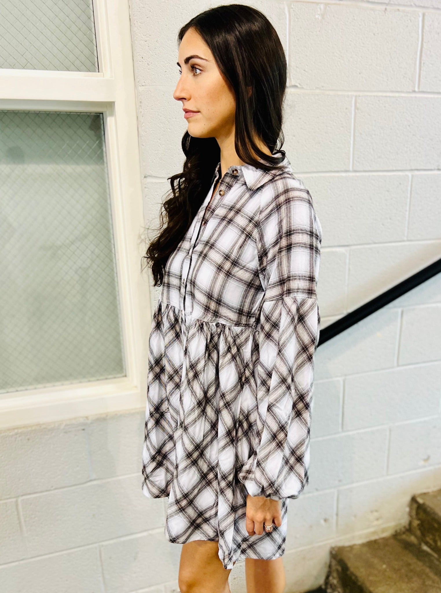 Chloe Mini Plaid Babydoll Dress Wild Iris Boutique Chloe Mini Plaid Babydoll Dress Wild Iris Boutique