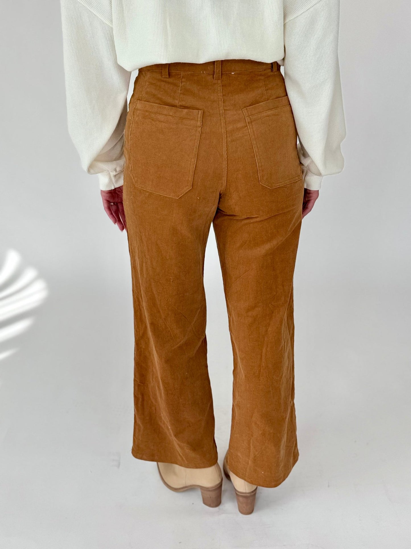 Angie Mocha Wide Leg Corduroy Pants