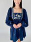 Rylee Embroidered Long Sleeve Navy Dress