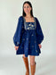 Rylee Embroidered Long Sleeve Navy Dress