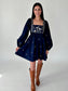 Rylee Embroidered Long Sleeve Navy Dress