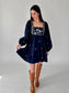 Rylee Embroidered Long Sleeve Navy Dress