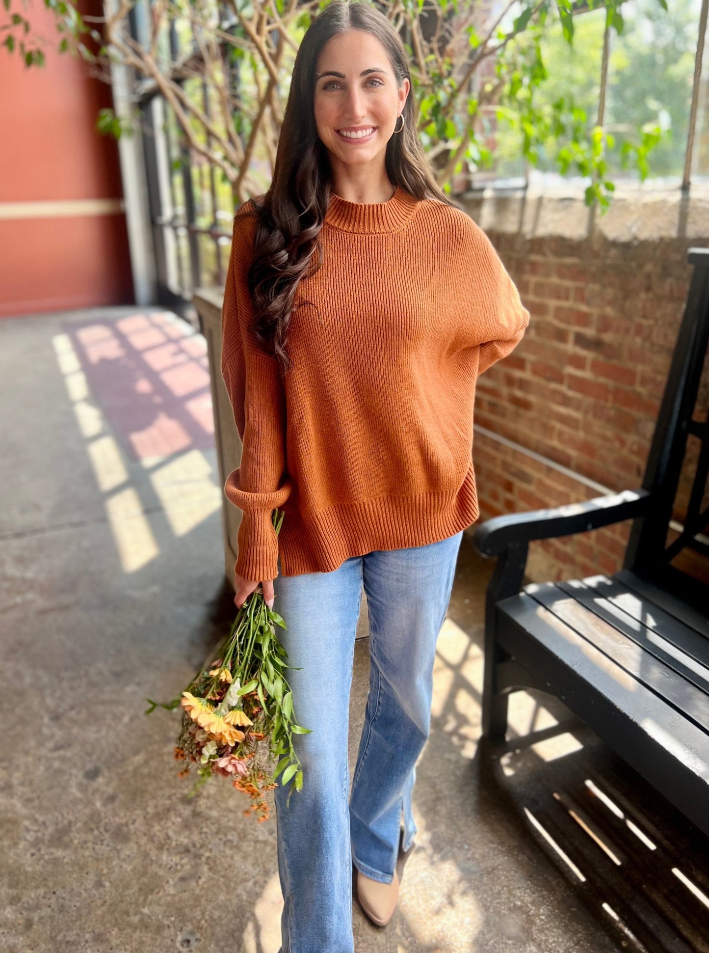 One At A Time Rust Sweater