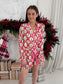 Satin Christmas Tree and Bow Print Pjs