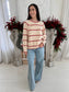 Holly Ivory & Red Pinstripe Sweater