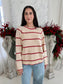 Holly Ivory & Red Pinstripe Sweater