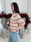 Holly Ivory & Red Pinstripe Sweater