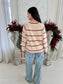 Holly Ivory & Red Pinstripe Sweater