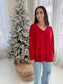 Lola Red Knit Long Sleeve Sweater