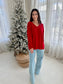 Lola Red Knit Long Sleeve Sweater