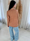 Nicole Mocha Sweater with Raw Hemline