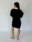 Cora Black Sweater Button Down Shirt Dress