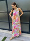 Sadie Floral Print Shoulder Tie Maxi Dress