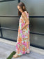 Sadie Floral Print Shoulder Tie Maxi Dress