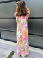 Sadie Floral Print Shoulder Tie Maxi Dress