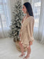 Turning Heads Gold Long Sleeve Mini Dress