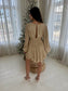 Turning Heads Gold Long Sleeve Mini Dress