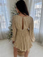 Turning Heads Gold Long Sleeve Mini Dress