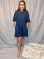 Wrenly Navy Waffle Knit Mini Dress