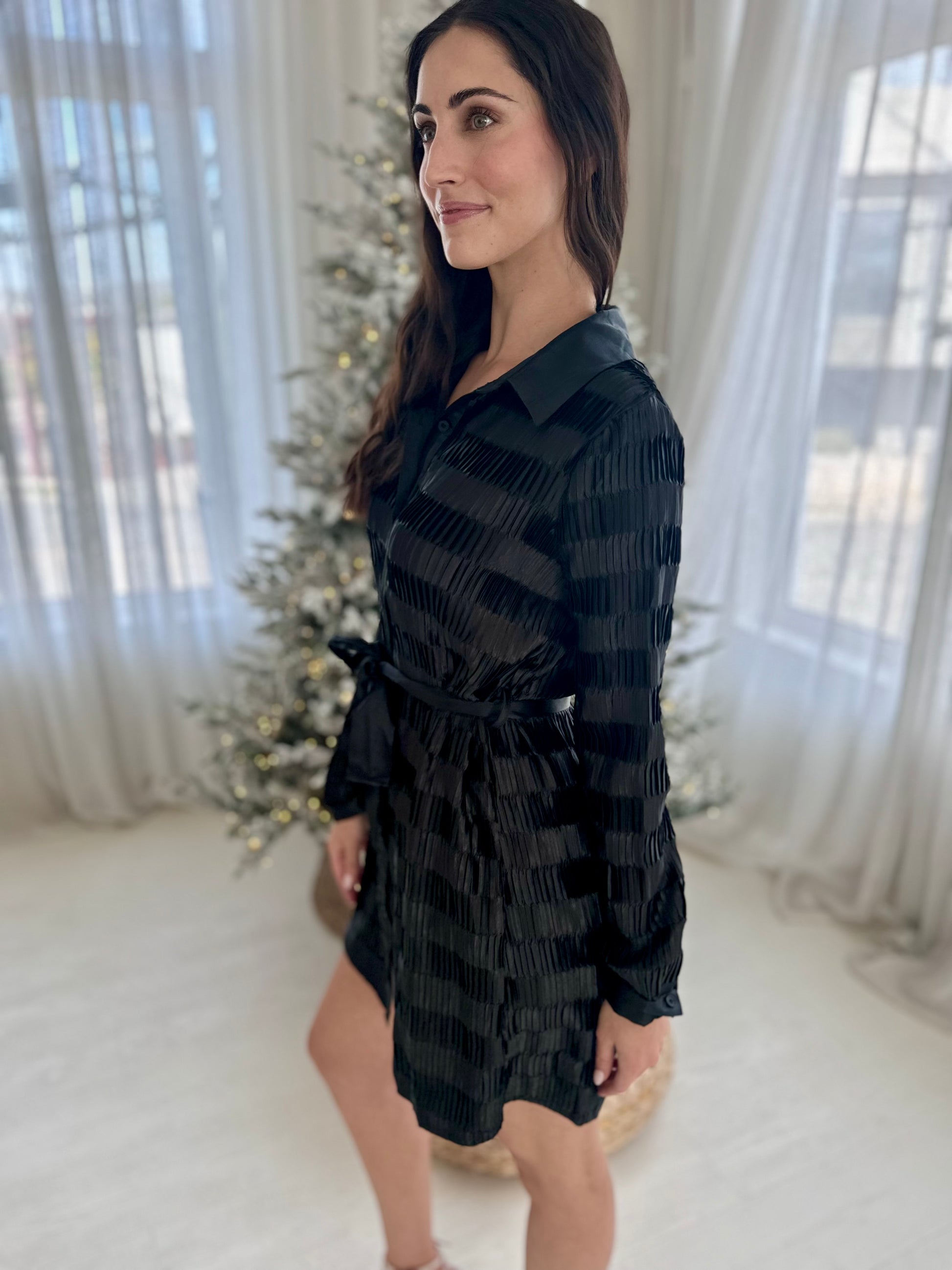 ruby shirt dress Long Sleeve Fit-and-Flare Shirt Dress