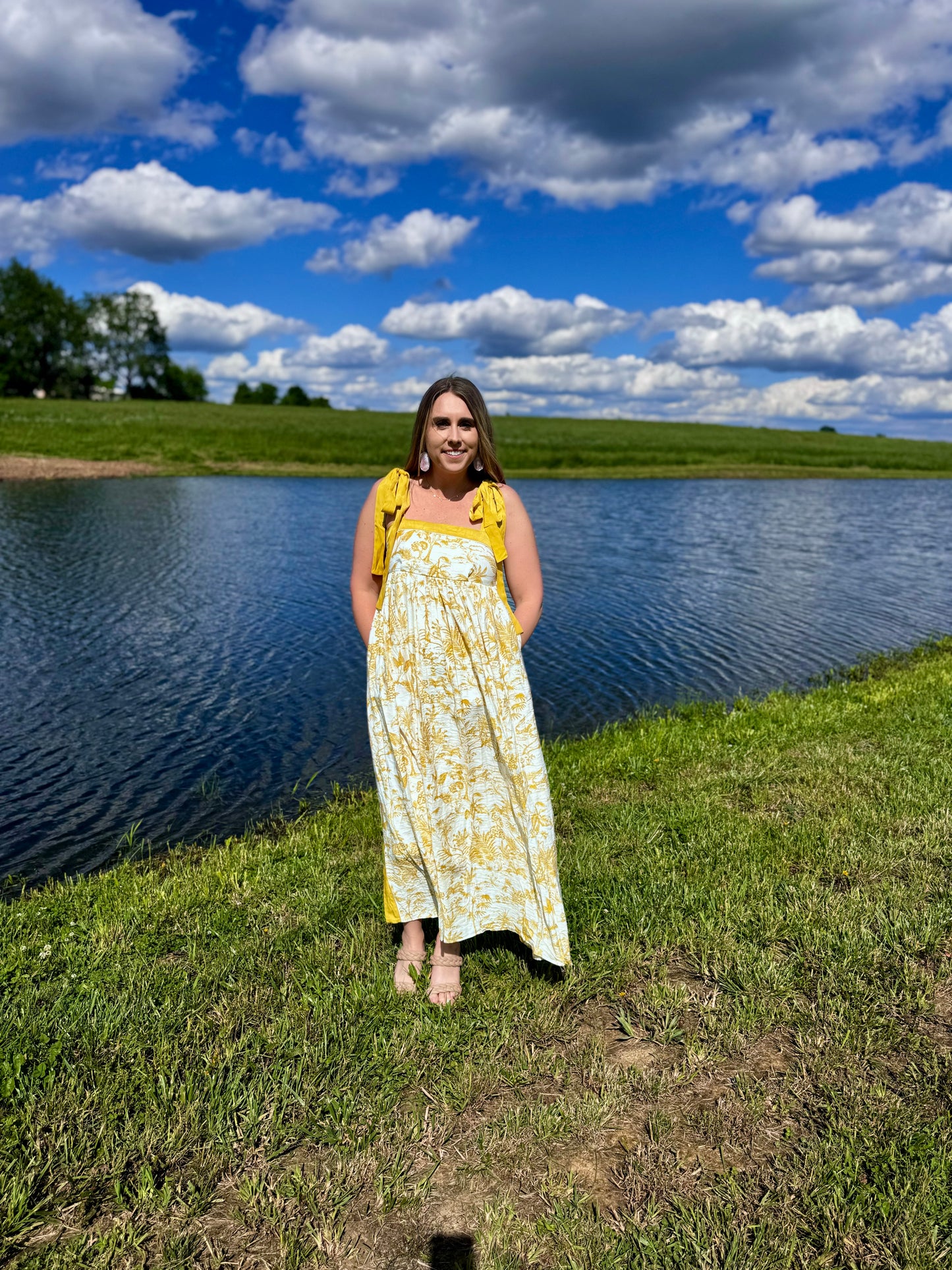 Layne Golden Yellow Pattern Maxi Dress