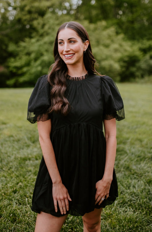 Remi Black Bubble Mini Dress