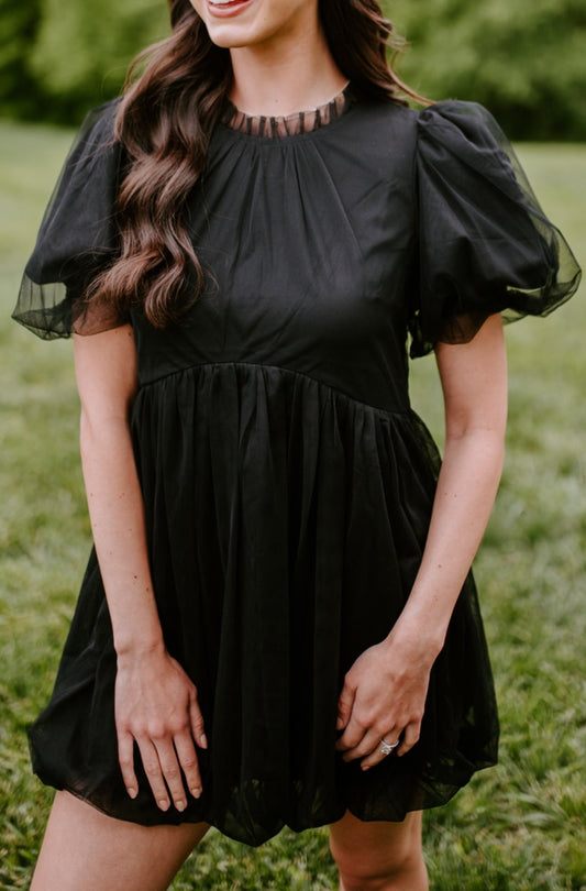 Remi Black Bubble Mini Dress