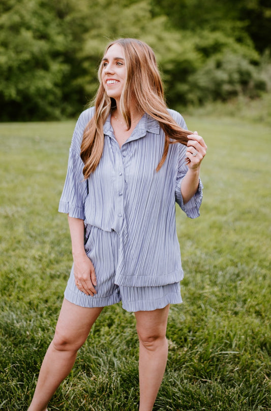 Willow Dusty Lavender Pleated Matching Set