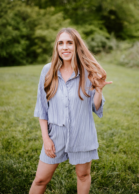 Willow Dusty Lavender Pleated Matching Set