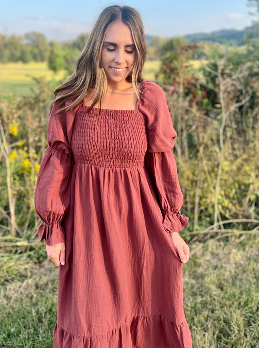 Bailey Smocked Midi Dress