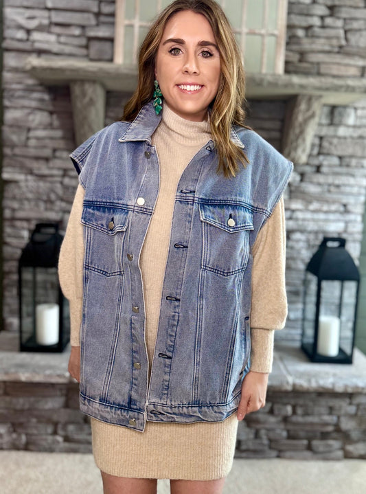 Elena Denim Jacket Vest