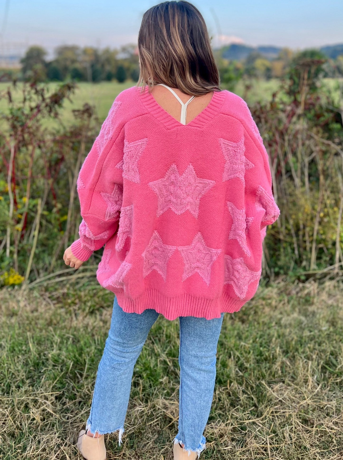 Ember Star Print Pink Cardigan