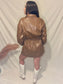 Darling Brown Leather Mini Dress