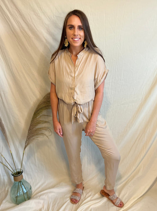 Raise A Glass Champagne Jumpsuit