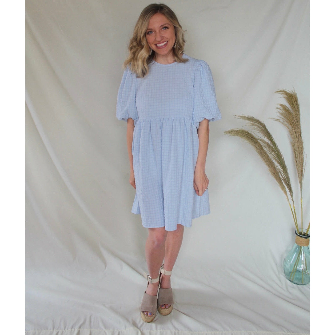 There's No Place Like Home Blue Babydoll Dress
