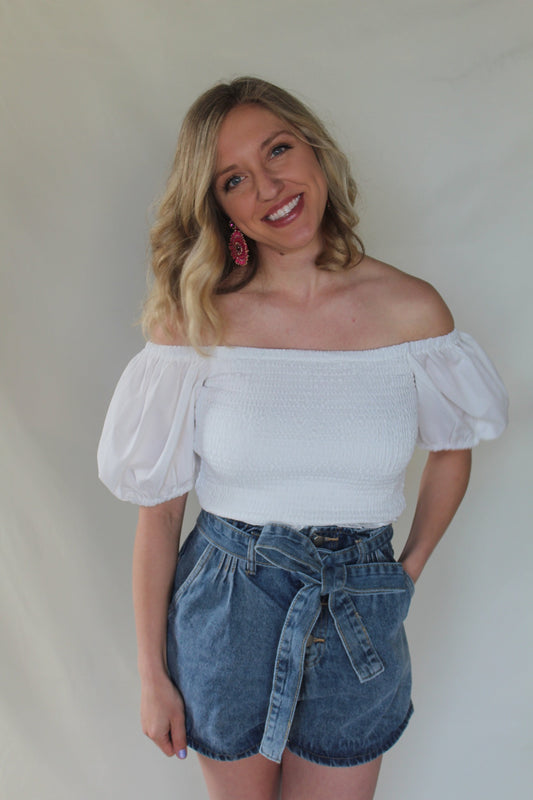 Follow Me High Wasted Button Up Denim Shorts