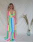 Chase The Rainbow Multicolor Striped Maxi Dress