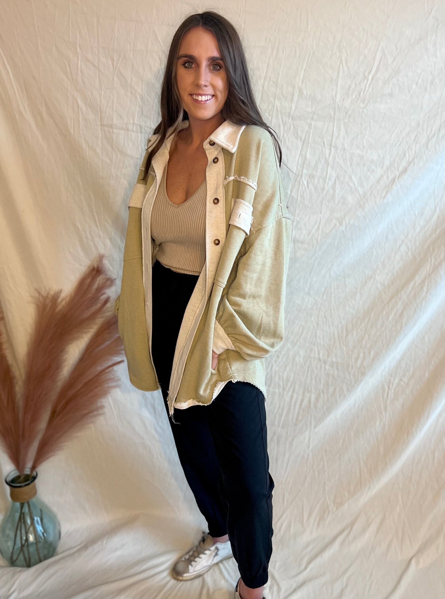 Around The Fire Button Down Shacket