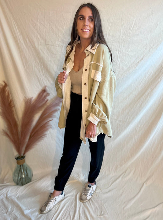 Around The Fire Button Down Shacket