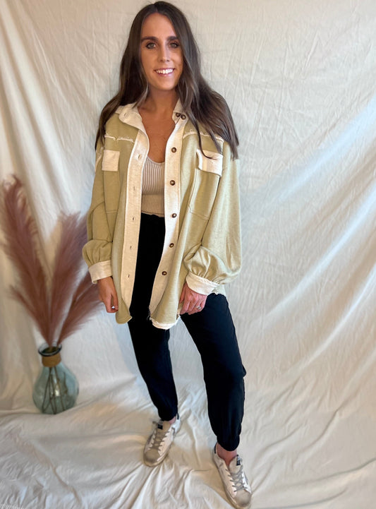 Around The Fire Button Down Shacket