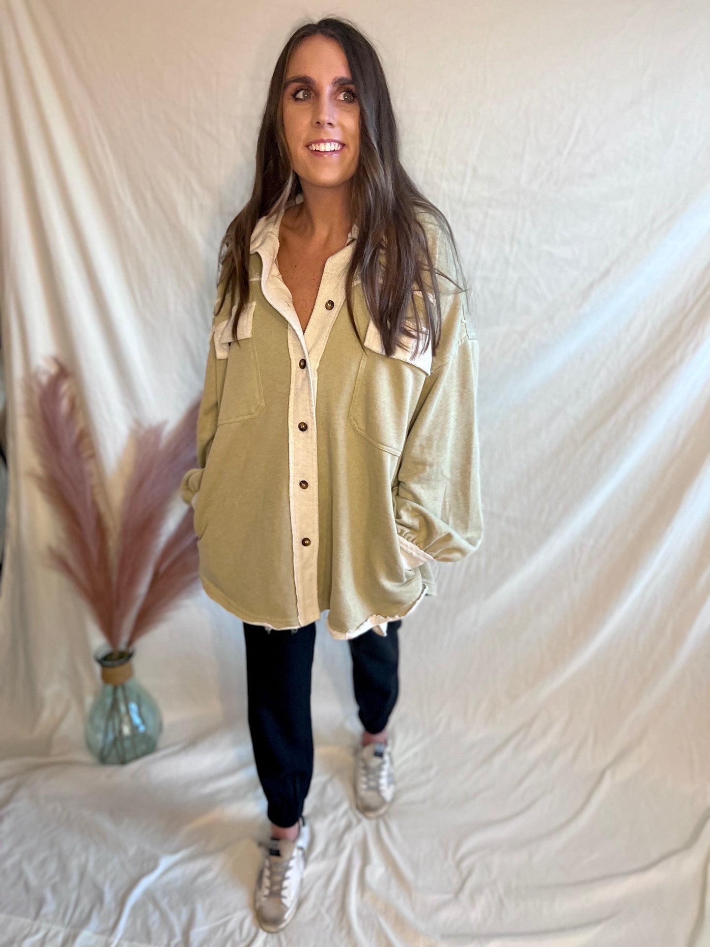 Around The Fire Button Down Shacket